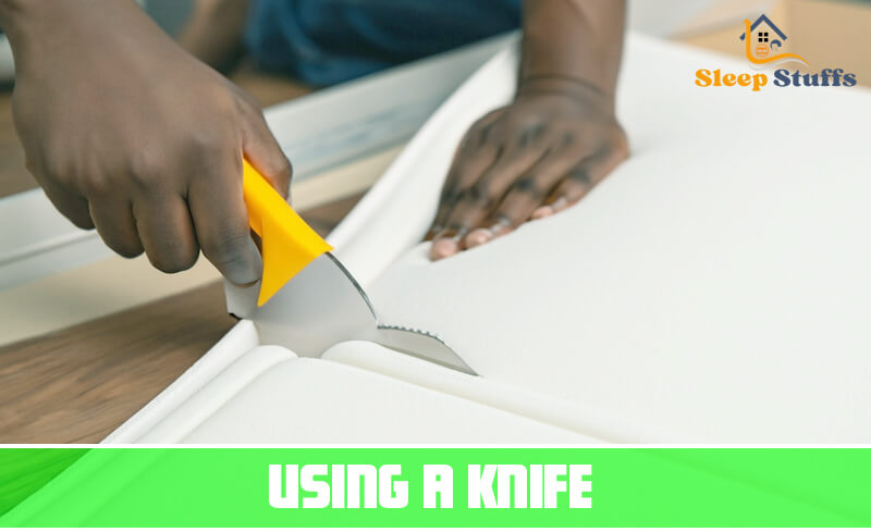 Using A Knife for mattress pad